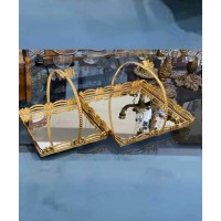 Gorgeous two-tier golden decorative hospitality basket